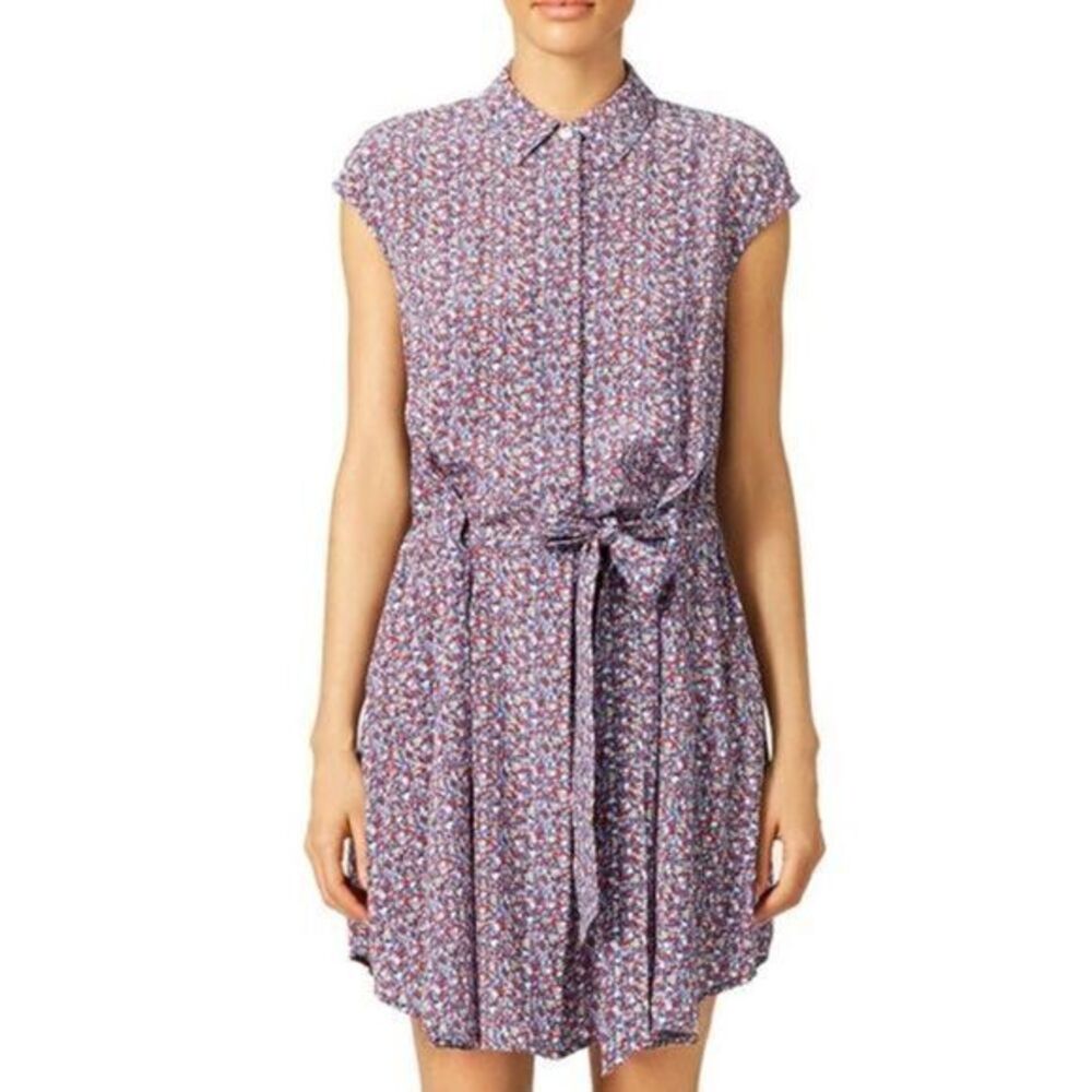 TORY BURCH Front Tie Gigi Mini Shirt Dress US 8